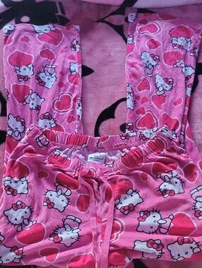 Hello Kitty Pink Heart Valentines Day Pajama Bottoms